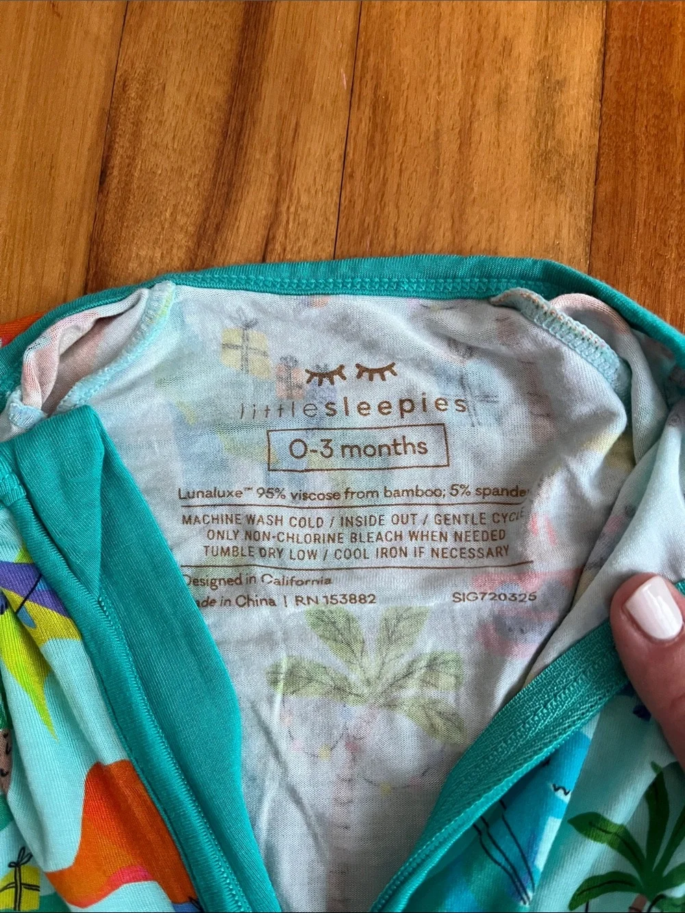 Little sleepies Prehistoric Party Zippy size 0-3 months unisex bamboo dinosaur